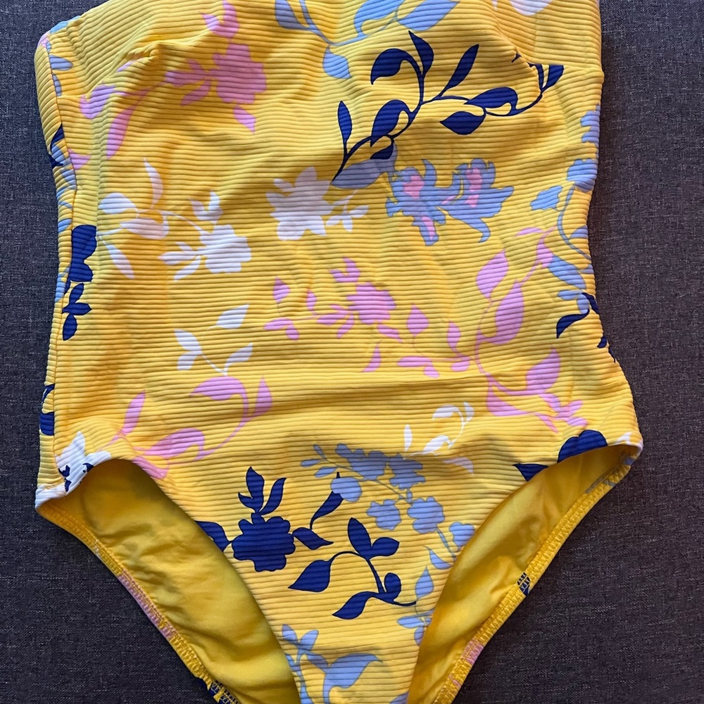 Women’s Yellow Floral One-Piece Swimsuit